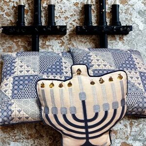 Festive Menorah Holiday Pillow